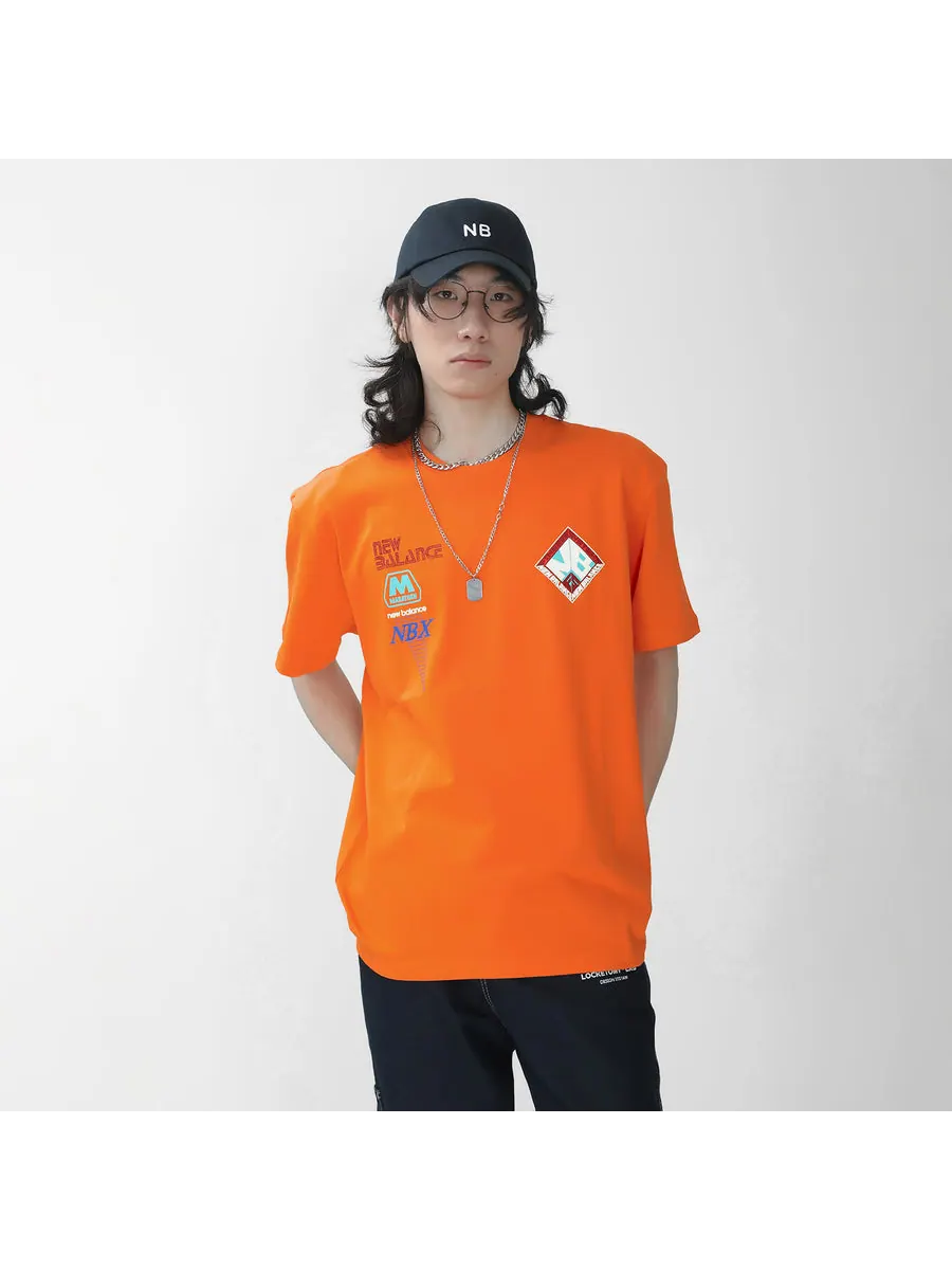 Футболка New Balance x Salehe Bembury Unisex Printing Logo Round-neck Tee Orange — изображение 7 из 7, оранжевый