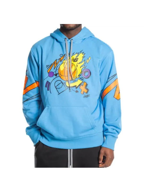 Толстовка New Balance Men's New Balance Funny Pattern Printing Knit Blue — изображение 3 из 4, синий