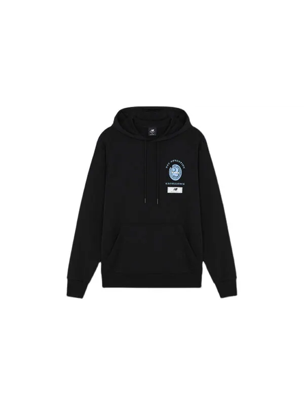 Толстовка New Balance Men's New Balance Alphabet Character Printing Pattern Hooded Long Sleeves — изображение 2 из 2, черный