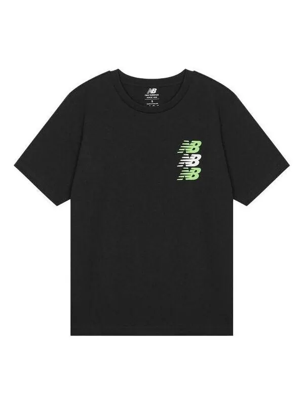 Футболка с тройным логотипом New Balance — изображение 1 из 1, черный