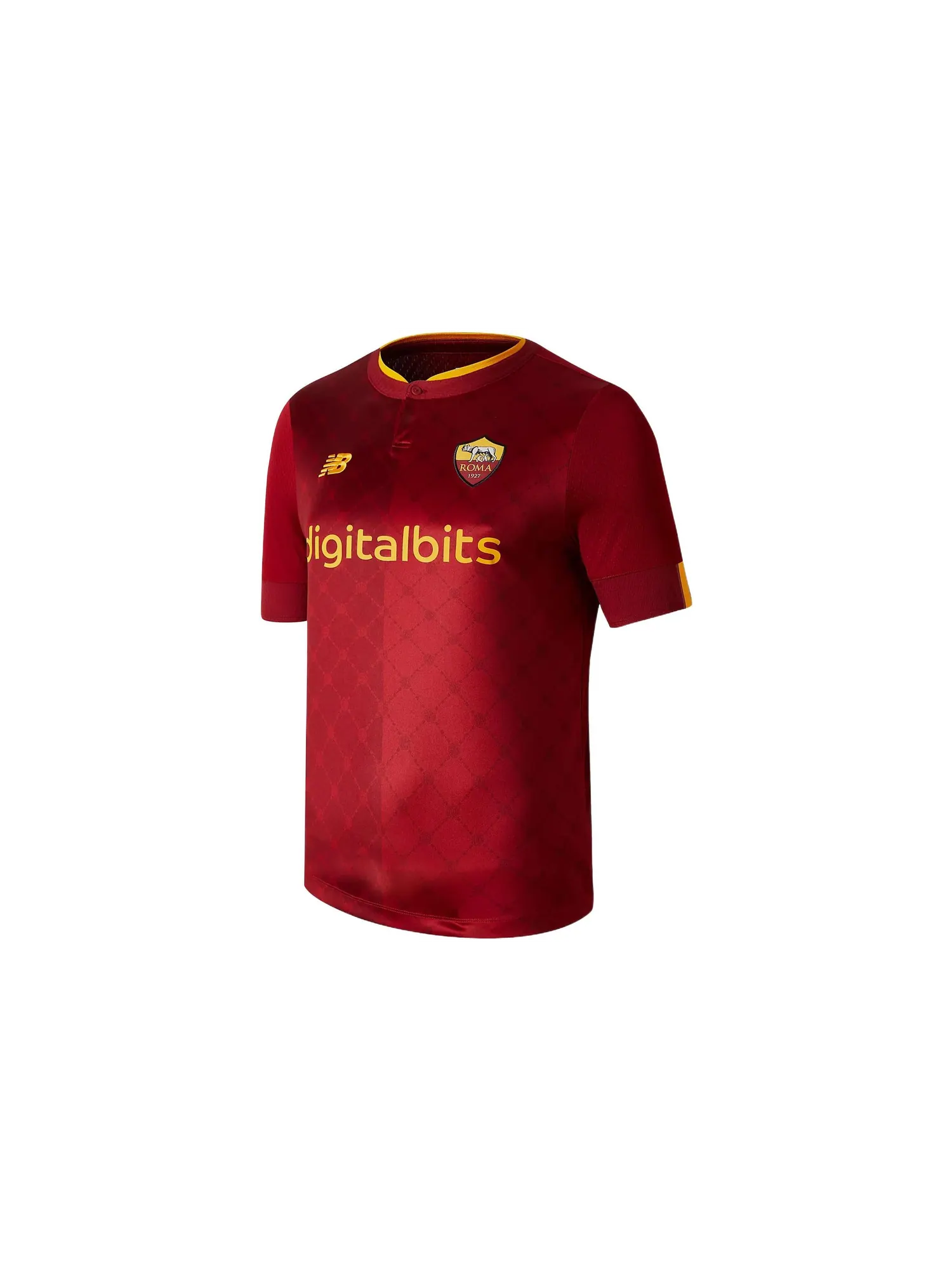 Домашняя футболка New Balance As Roma 22/23 — изображение 3 из 3, бордовый/желтый