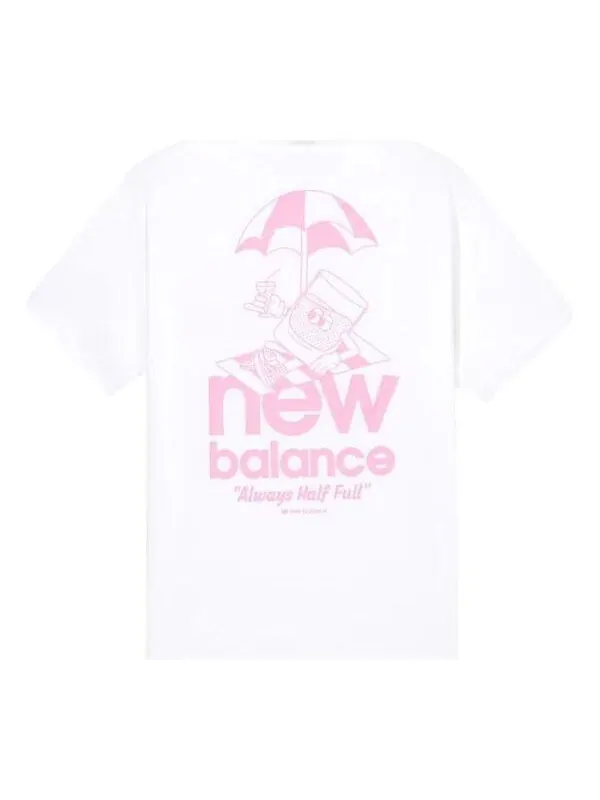 Футболка Essentials всегда футболка с коротким рукавом New Balance — изображение 1 из 1, белый/розовый