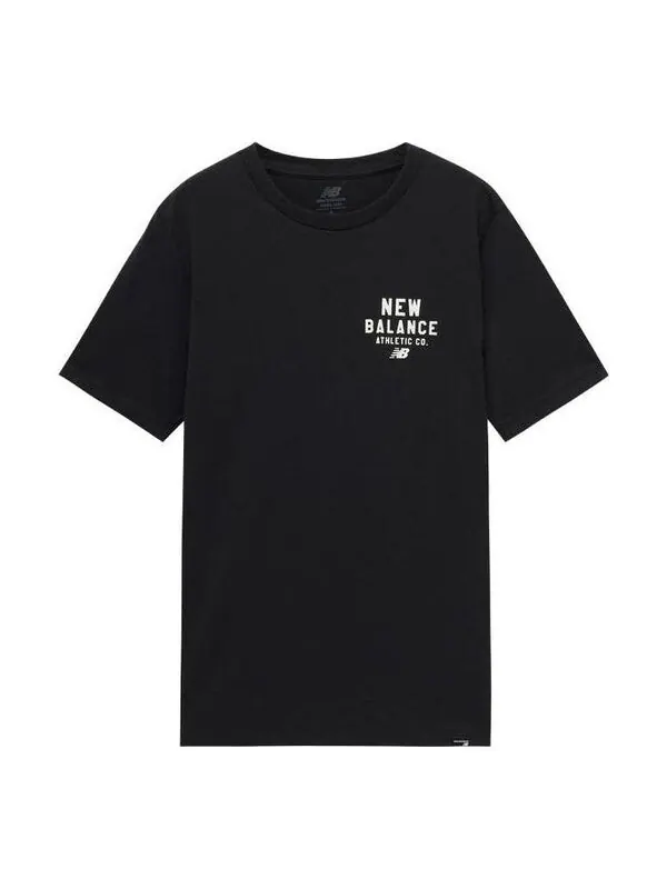 Футболка спортивная с круглым вырезом New Balance — изображение 1 из 2, черный/белый