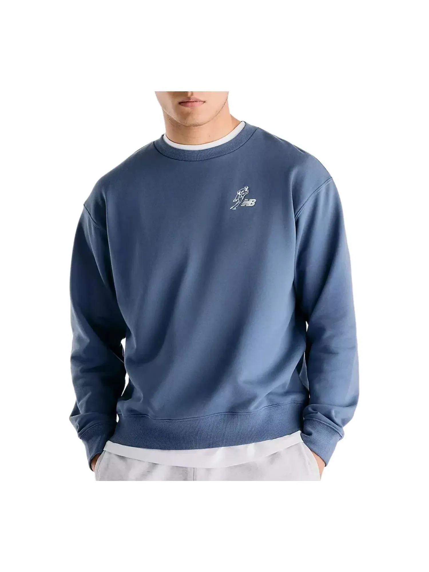 Мужская футболка из французского футера с принтом New Balance x Shohei Logo French Terry Crewneck — изображение 1 из 2, синий