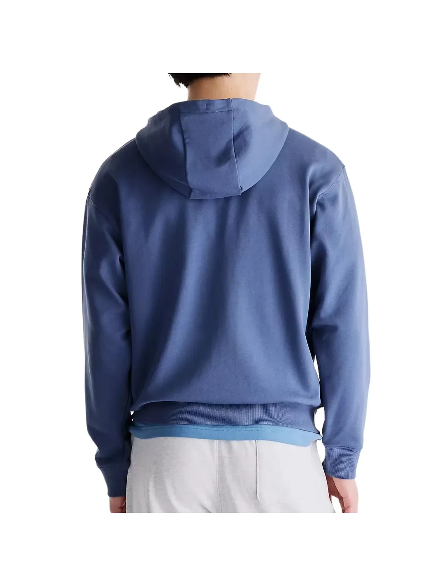 Мужское худи с полноценной застежкой-молнией New Balance Logo French Terry Full Zip Hoodie — изображение 2 из 2, синий