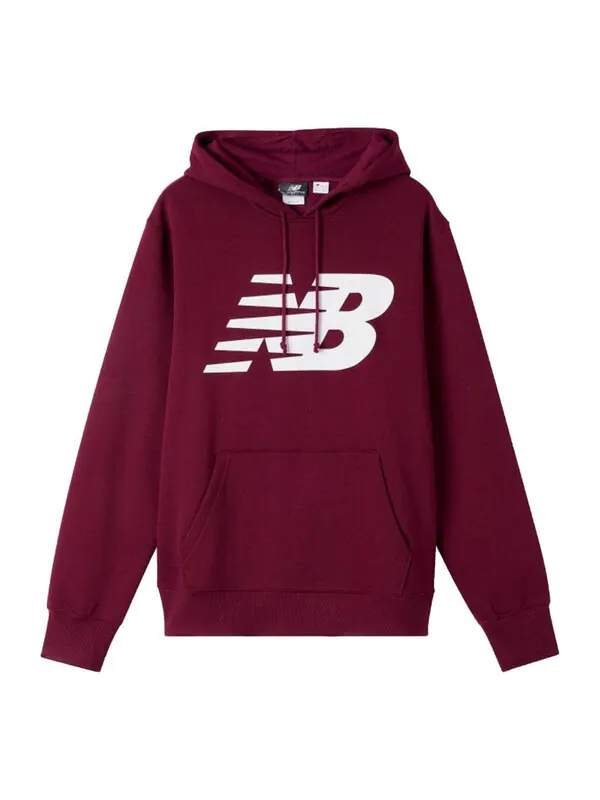 Толстовка New Balance Big logo Printed Sweatshirt Men Burgundy — изображение 1 из 4, винный красный