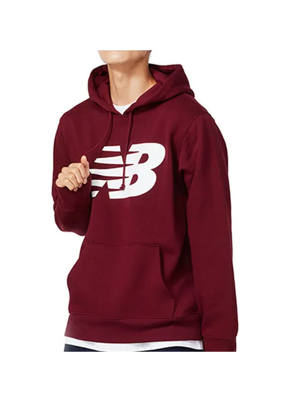 Толстовка New Balance Big logo Printed Sweatshirt Men Burgundy — изображение 3 из 4, винный красный