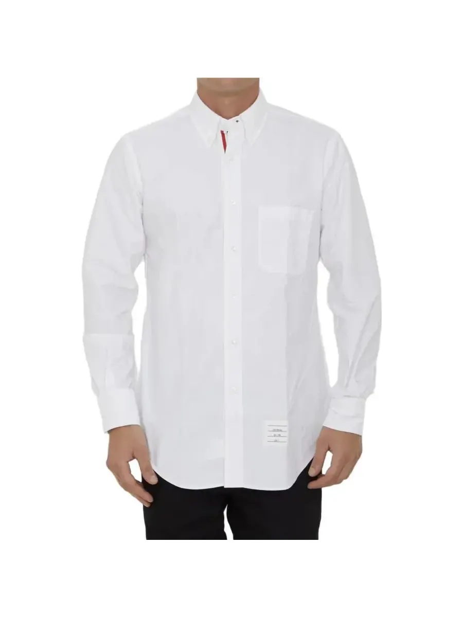 Рубашка THOM BROWNE Oxford — изображение 4 из 5, белый