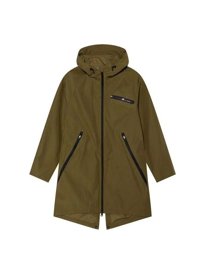Куртка New Balance Outwear Long Jacket 'Olive Green' — изображение 1 из 1, оливковый зеленый
