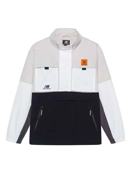 Рубашка New Balance Windbreaker Sweatshirt 'White Black Beige' NAA56143-BK
