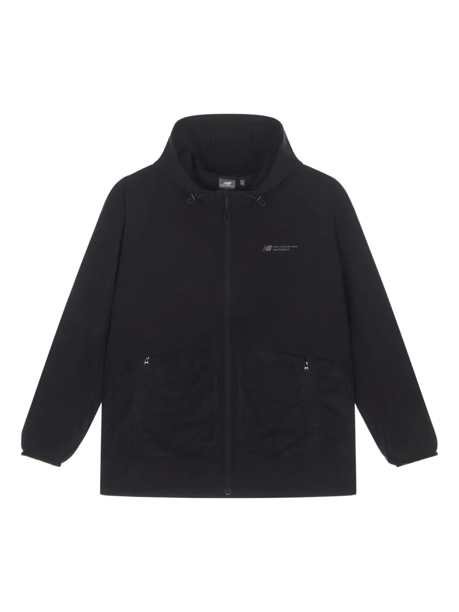 Куртка New Balance Woven Hooded Jacket 'Black' — изображение 1 из 8, черный