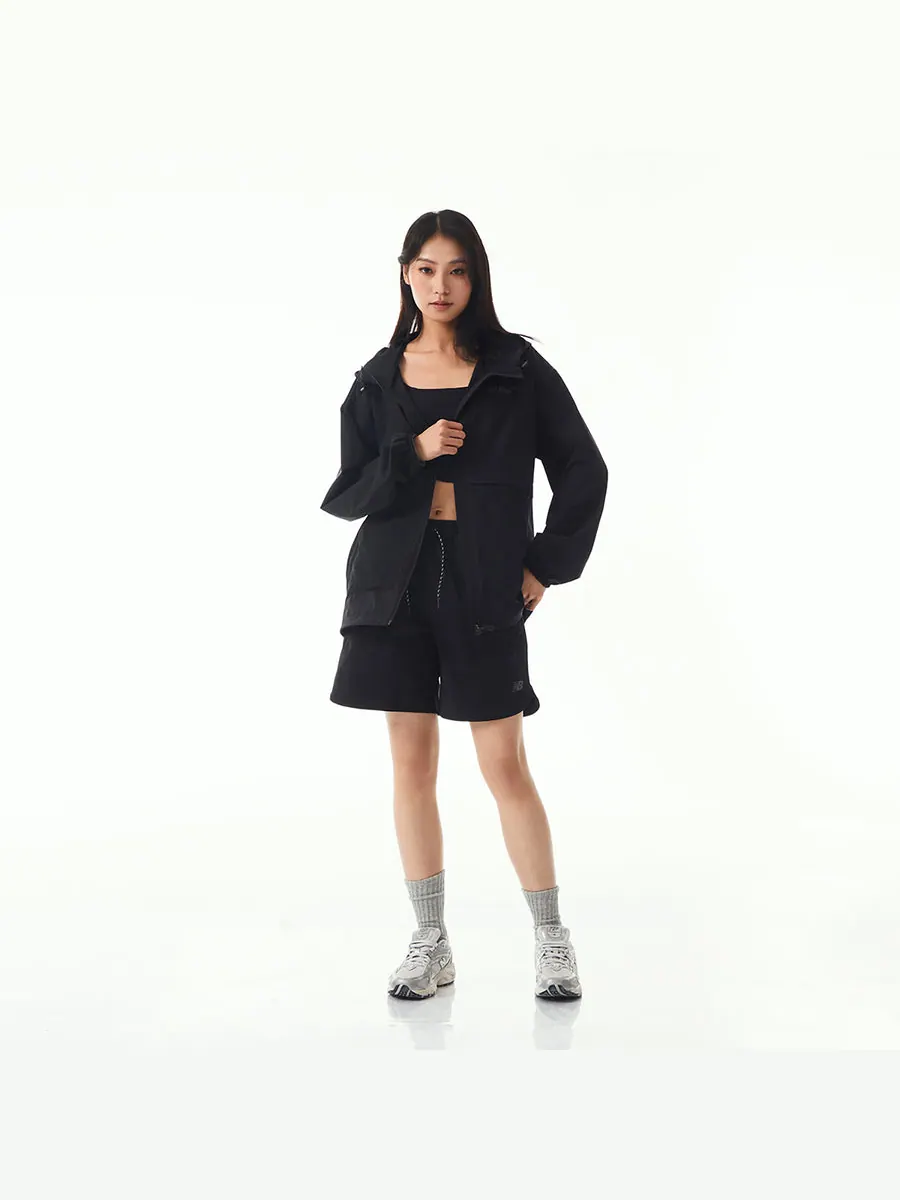 Куртка New Balance Woven Hooded Jacket 'Black' — изображение 3 из 8, черный