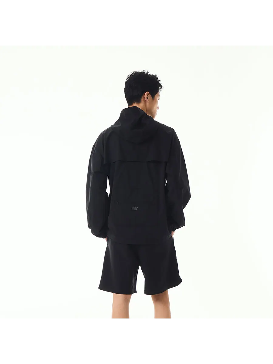 Куртка New Balance Woven Hooded Jacket 'Black' — изображение 6 из 8, черный