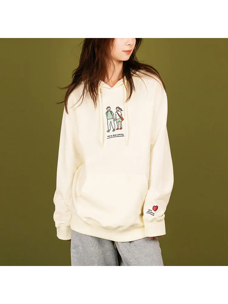 Худи New Balance x Zero Per Zero Printing Casual Sports Round Neck Hoodie 'White' — изображение 3 из 5, белый