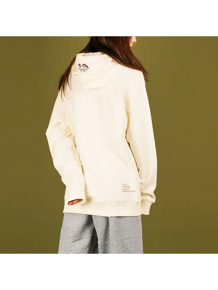 Худи New Balance x Zero Per Zero Printing Casual Sports Round Neck Hoodie 'White' — изображение 4 из 5, белый