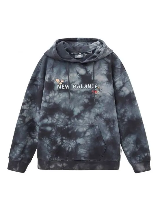 Худи New Balance x JHI Tie Dye Dirty Crates Hoodie 'Black Grey' — изображение 1 из 2, черный