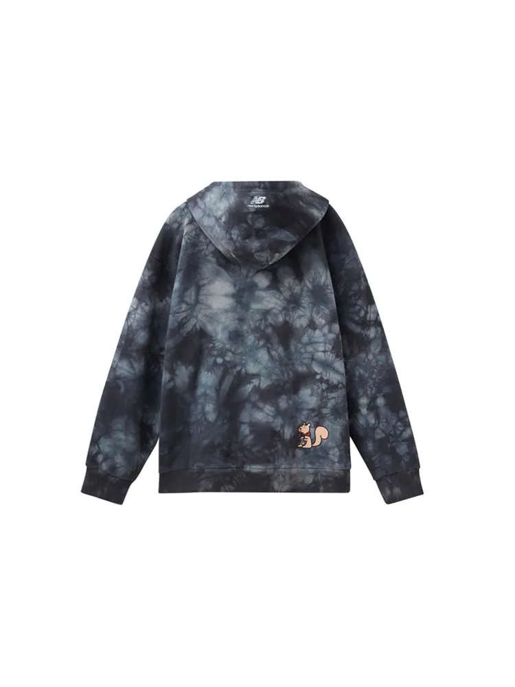 Худи New Balance x JHI Tie Dye Dirty Crates Hoodie 'Black Grey' — изображение 2 из 2, черный