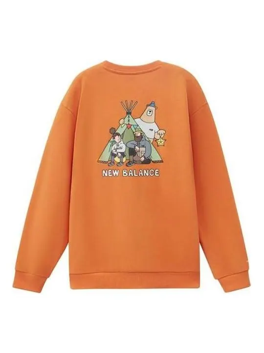 Свитер New Balance x JHI Casual Printing Graphic Sweatshirt 'Orange' — изображение 1 из 2, оранжевый