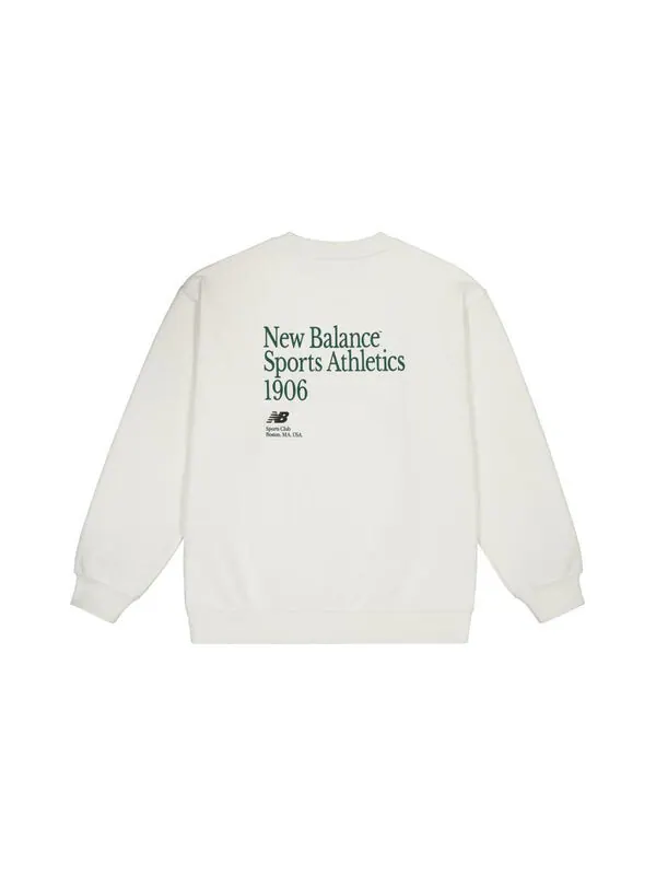 Свитера повседневный спортивный свитер с круглым вырезом New Balance — изображение 3 из 3, белый/черный