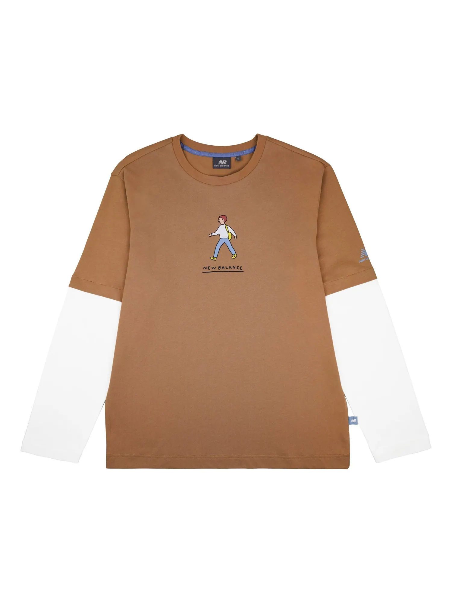 Футболка New Balance x Zero Per Zero Colorblock Long Sleeve Tee 'Brown White' NDA47013-BEI — изображение 1 из 2