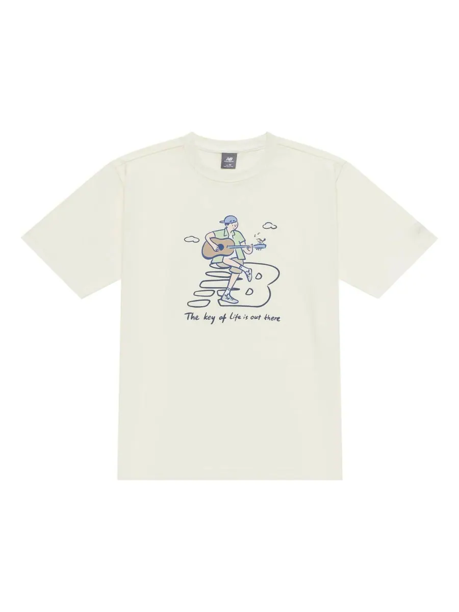 Футболка New Balance x PK Guitar Graphic T-Shirt 'Ivory' — изображение 1 из 11, белый