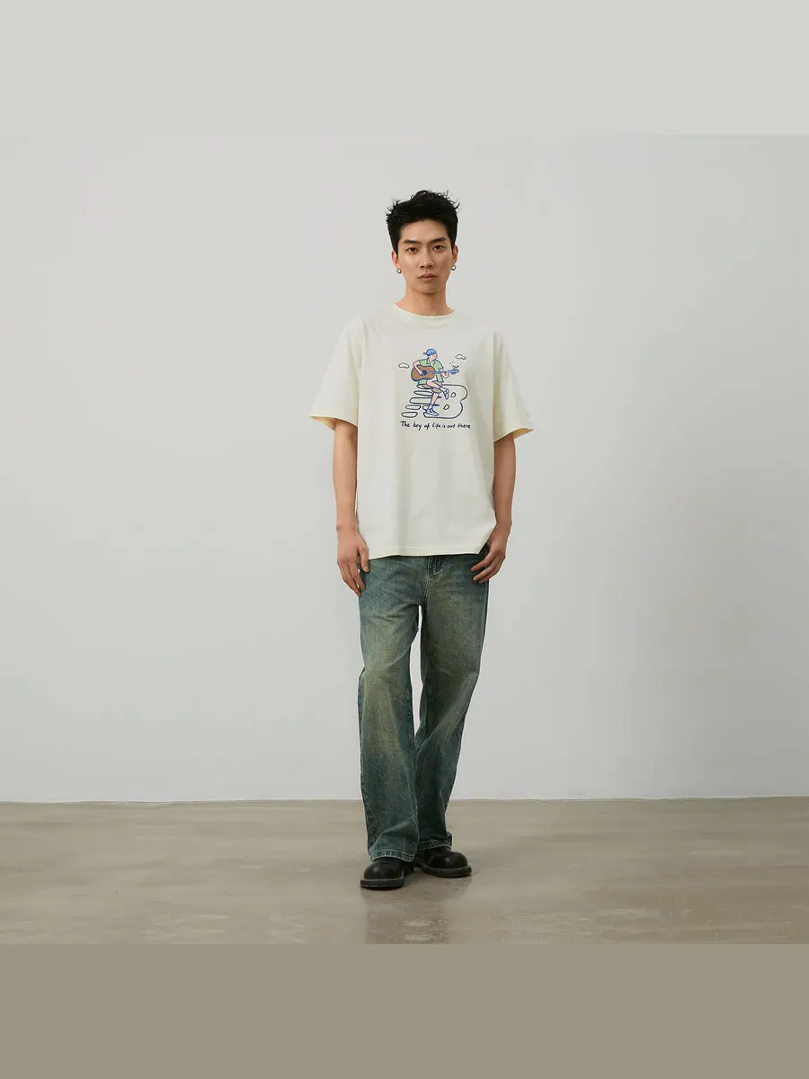 Футболка New Balance x PK Guitar Graphic T-Shirt 'Ivory' — изображение 6 из 11, белый