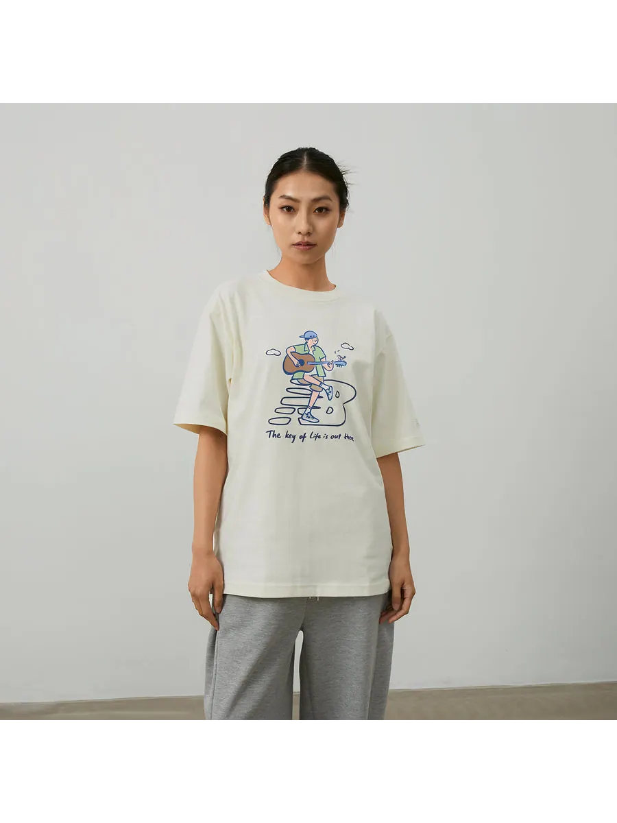 Футболка New Balance x PK Guitar Graphic T-Shirt 'Ivory' — изображение 8 из 11, белый