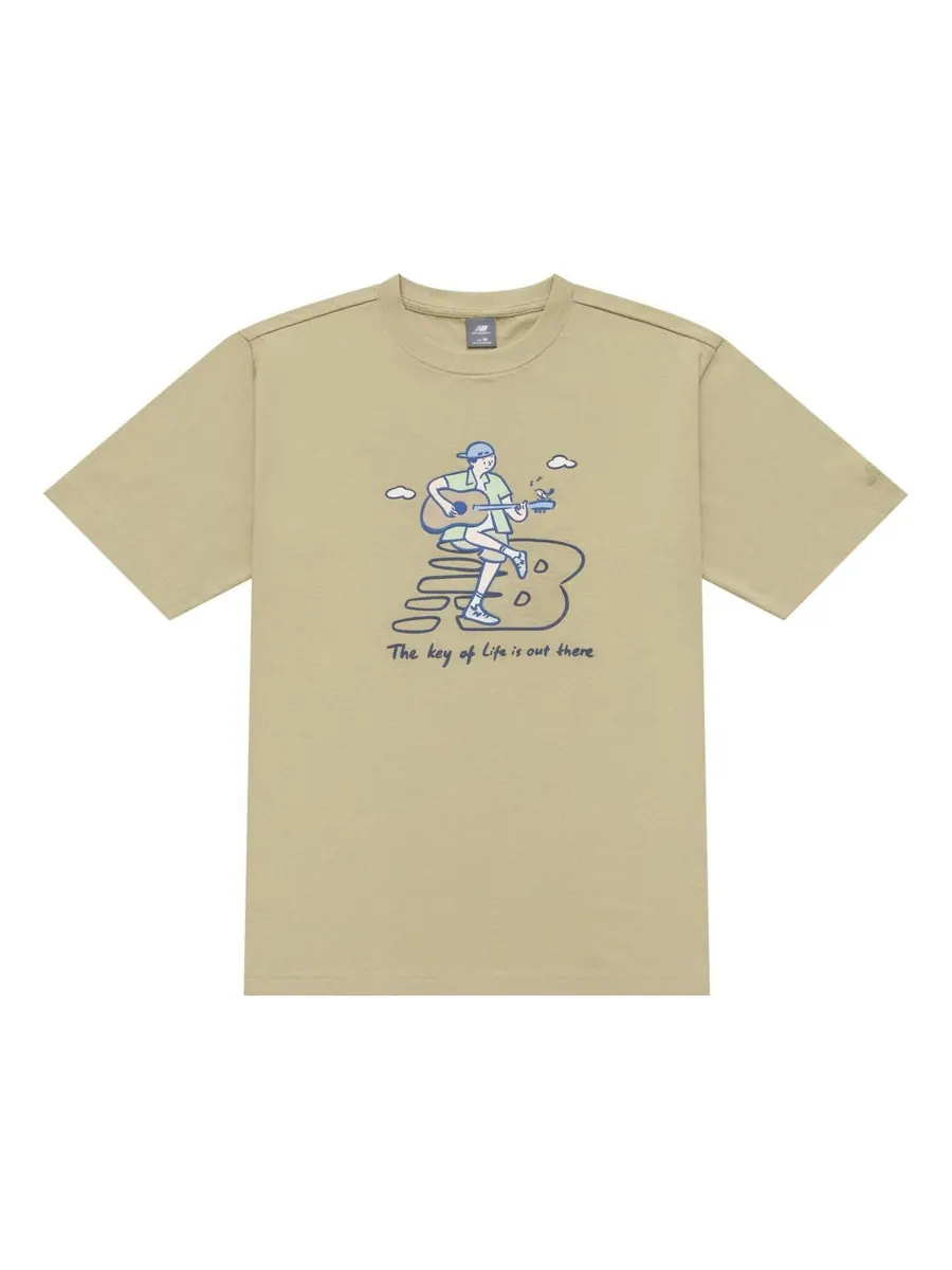 Футболка New Balance x PK Guitar Graphic T-Shirt 'Light Brown' — изображение 1 из 9, бежевый