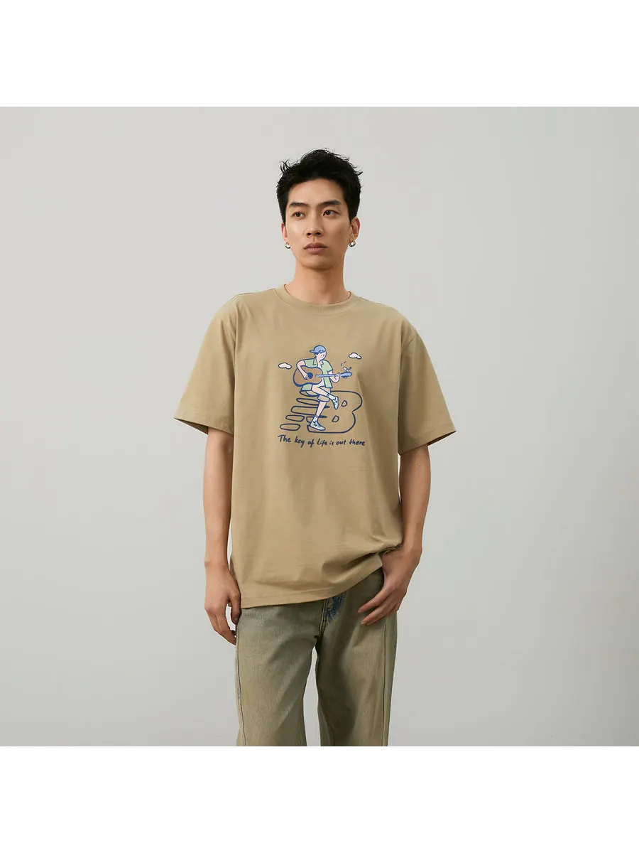 Футболка New Balance x PK Guitar Graphic T-Shirt 'Light Brown' — изображение 5 из 9, бежевый