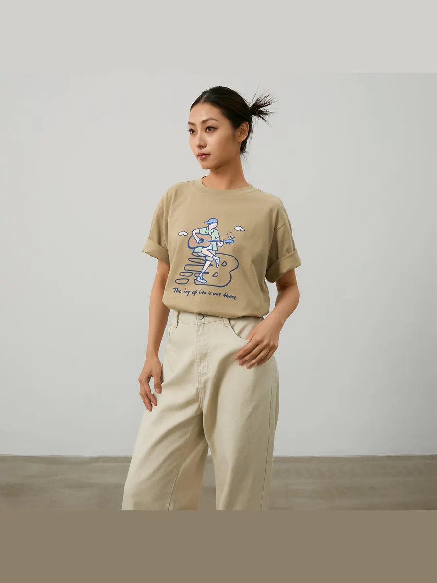 Футболка New Balance x PK Guitar Graphic T-Shirt 'Light Brown' — изображение 6 из 9, бежевый