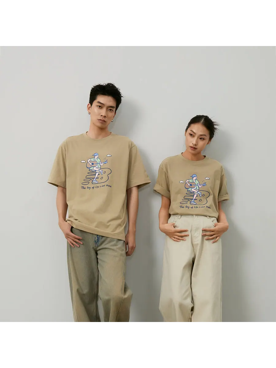Футболка New Balance x PK Guitar Graphic T-Shirt 'Light Brown' — изображение 8 из 9, бежевый