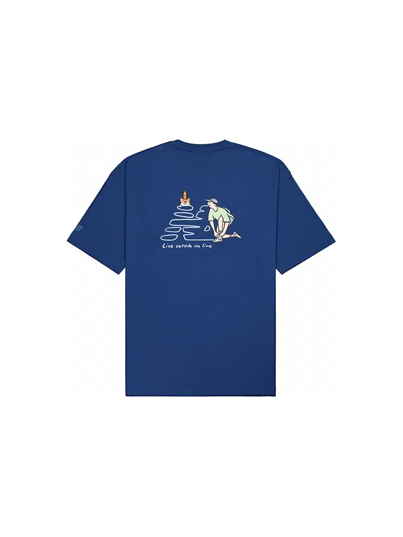 Футболка New Balance Graphic T-Shirt 'Blue' — изображение 2 из 2, синий