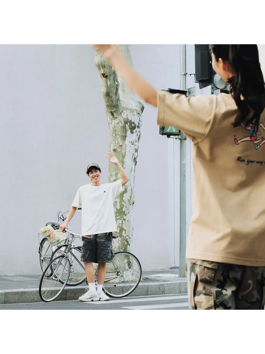 Футболка New Balance Running Duo Graphic T-Shirt 'Ivory' — изображение 6 из 14, белый