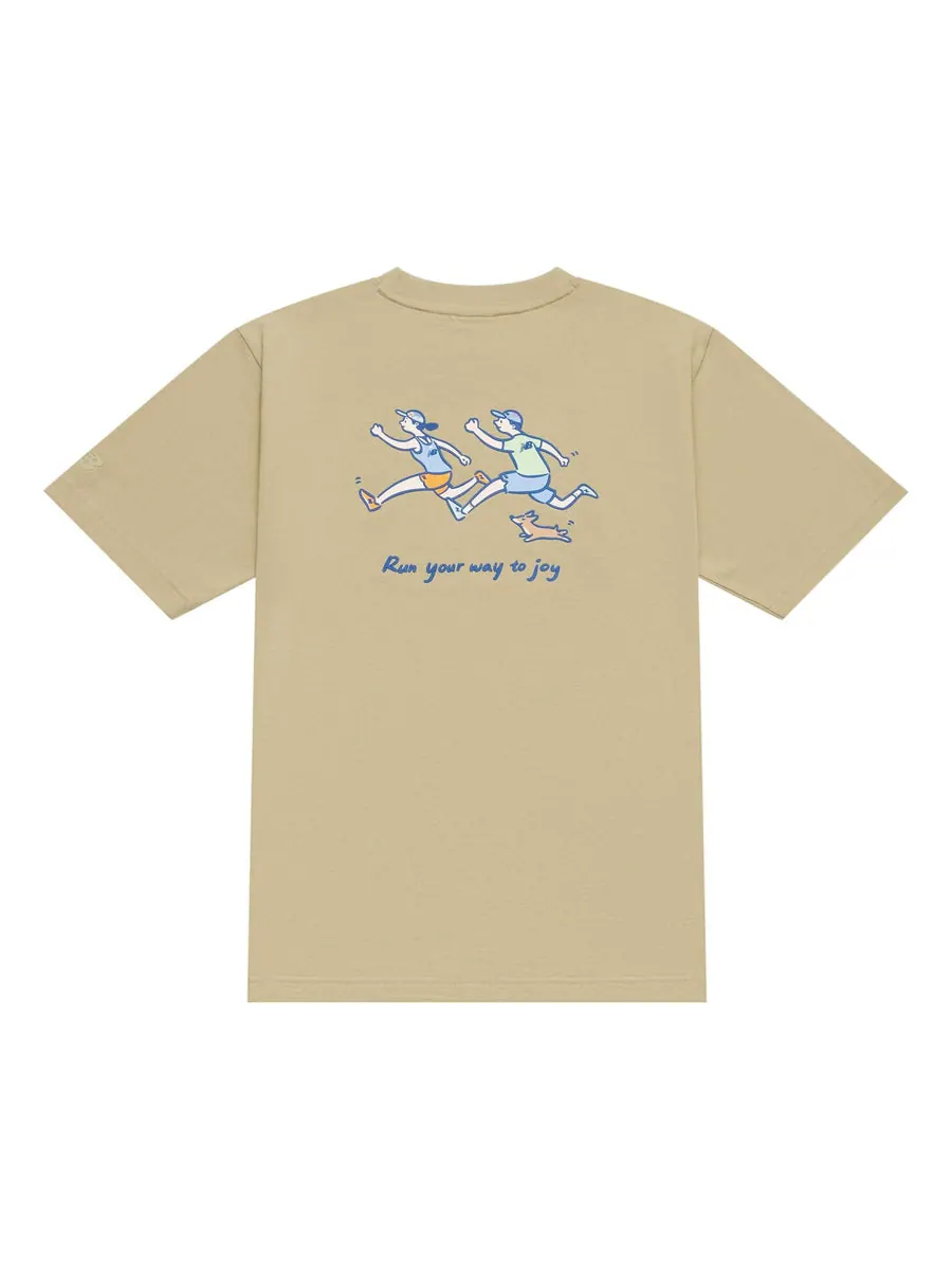 Футболка New Balance Running Graphic T-Shirt 'Tan' — изображение 1 из 12, бежевый