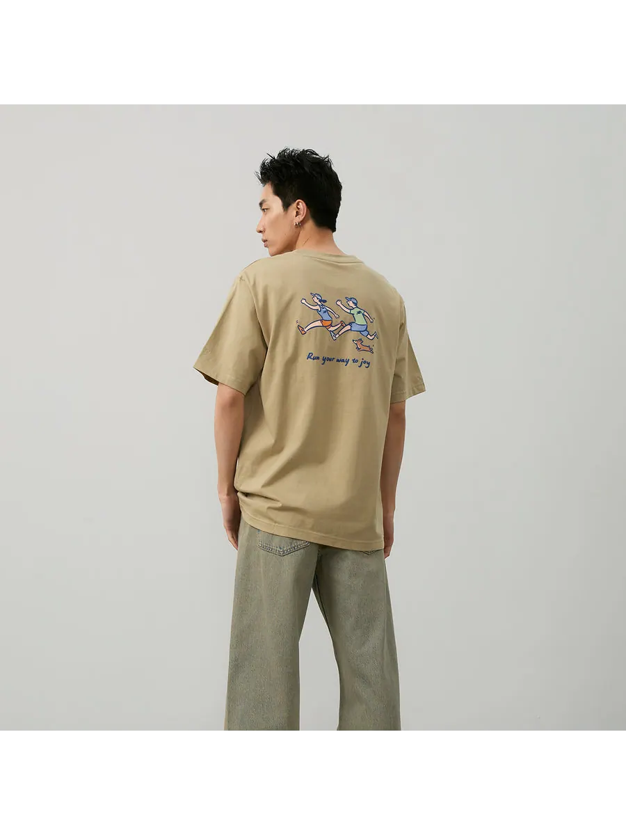 Футболка New Balance Running Graphic T-Shirt 'Tan' — изображение 9 из 12, бежевый