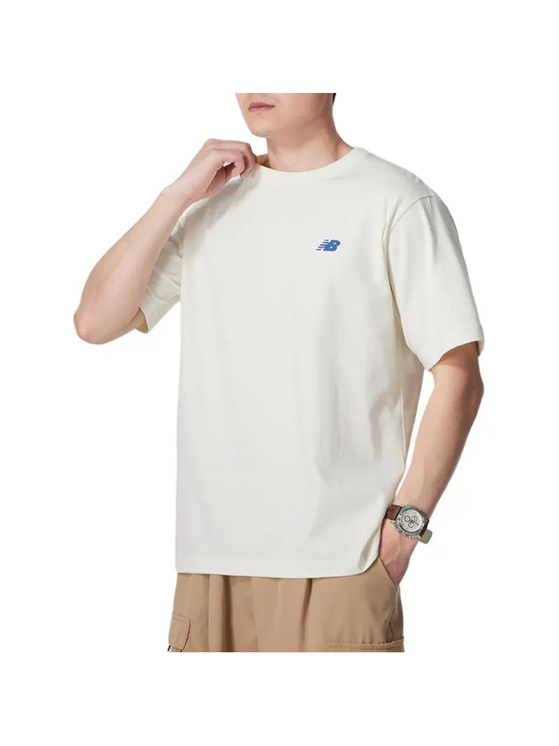 Футболка New Balance Wave Club T-shirt 'Ivory' — изображение 3 из 3, белый
