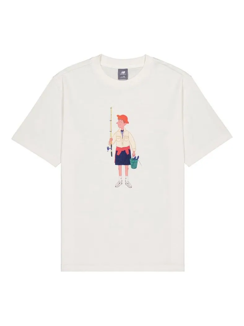 Футболка New Balance x Mr. Slowboy Graphic T-shirt 'Ivory' — изображение 1 из 3, белый