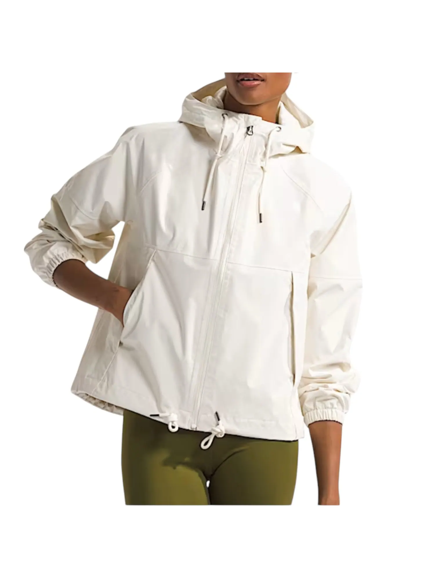 Куртка (WMNS) THE NORTH FACE Antora Rain Hoodie 'White Dune' — изображение 2 из 4, белый