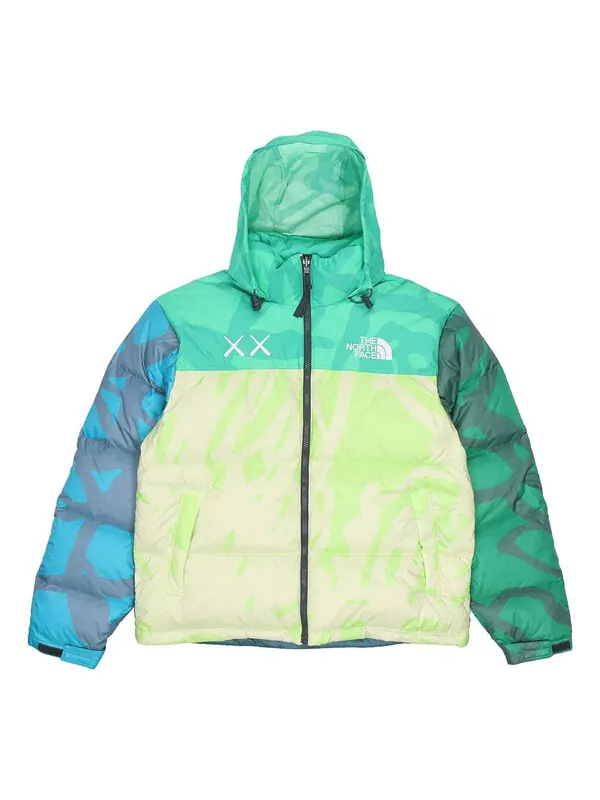 Куртка x kaws 1996 nuptse 700 jacket 'green' The North Face — изображение 1 из 3, зеленый