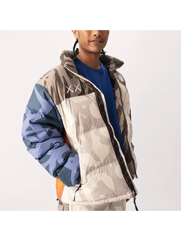 Куртка x kaws 1996 nuptse 700 jacket 'grey' The North Face — изображение 3 из 4, серый