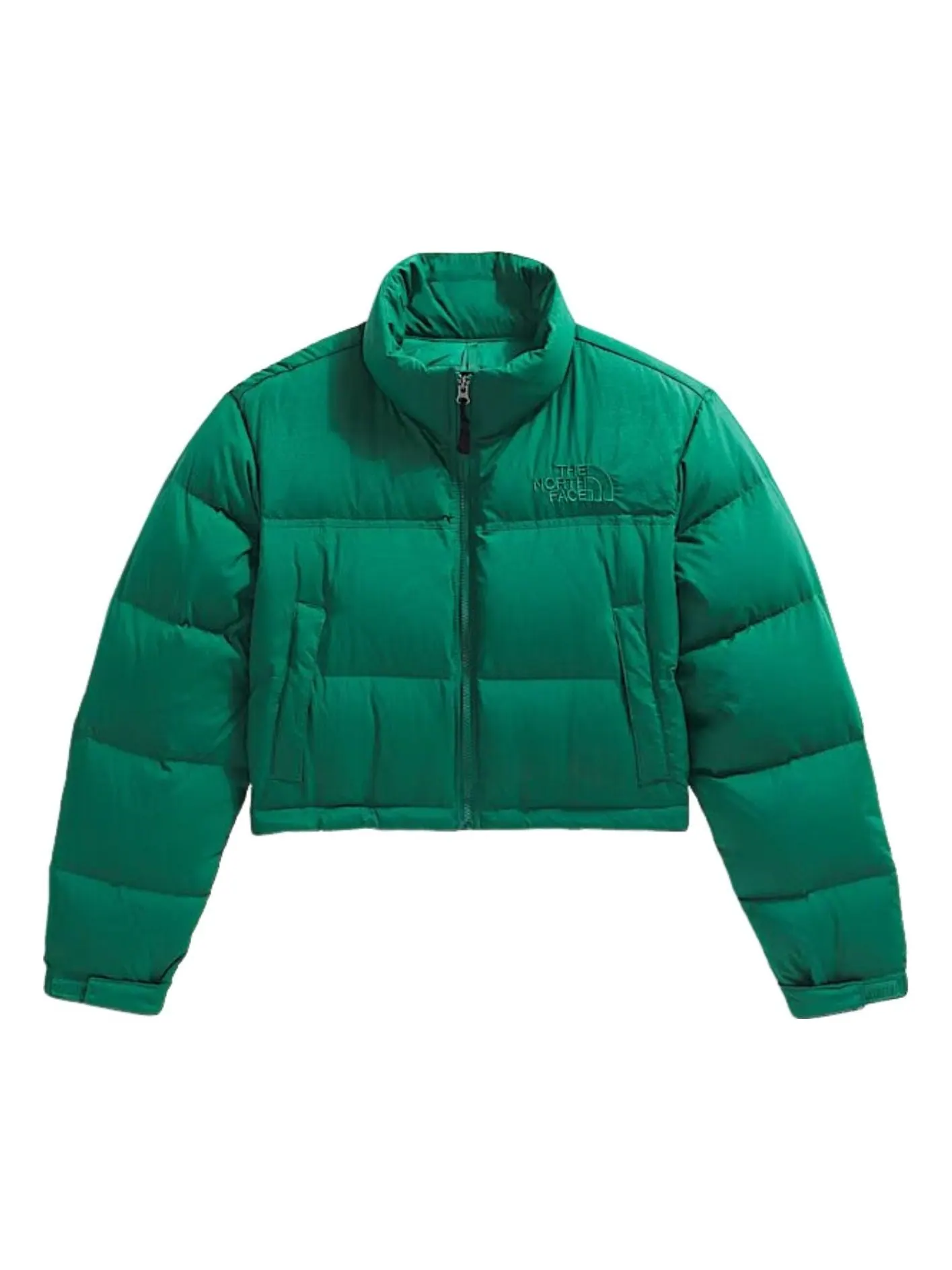 (WMNS) Куртка The North Face Nuptse Short DTM Jacket 'Evergreen' — изображение 1 из 3, зеленый