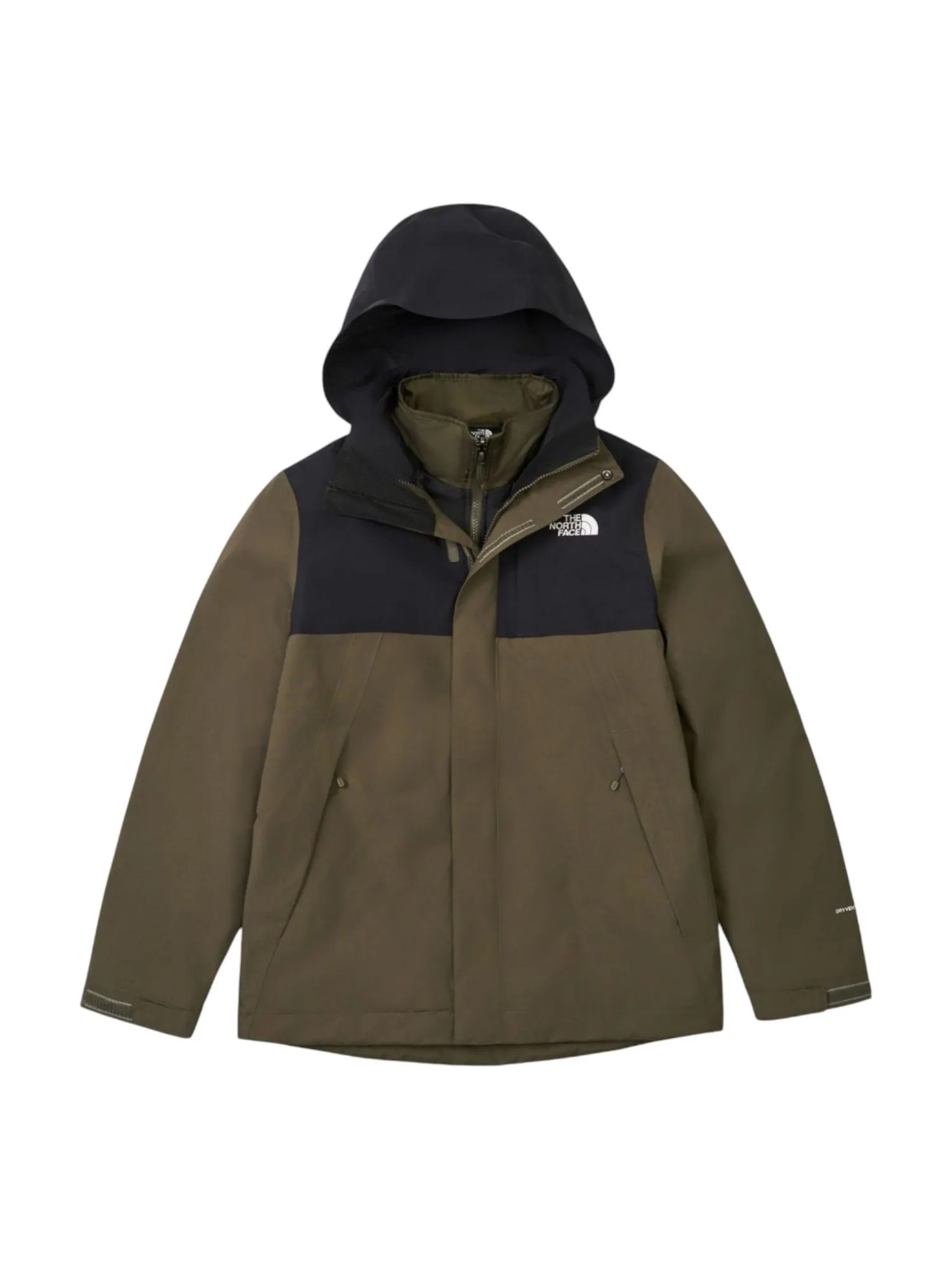 Водонепроницаемая куртка-трансформер The North Face Dryvent 3-в-1 — изображение 1 из 2, зеленый