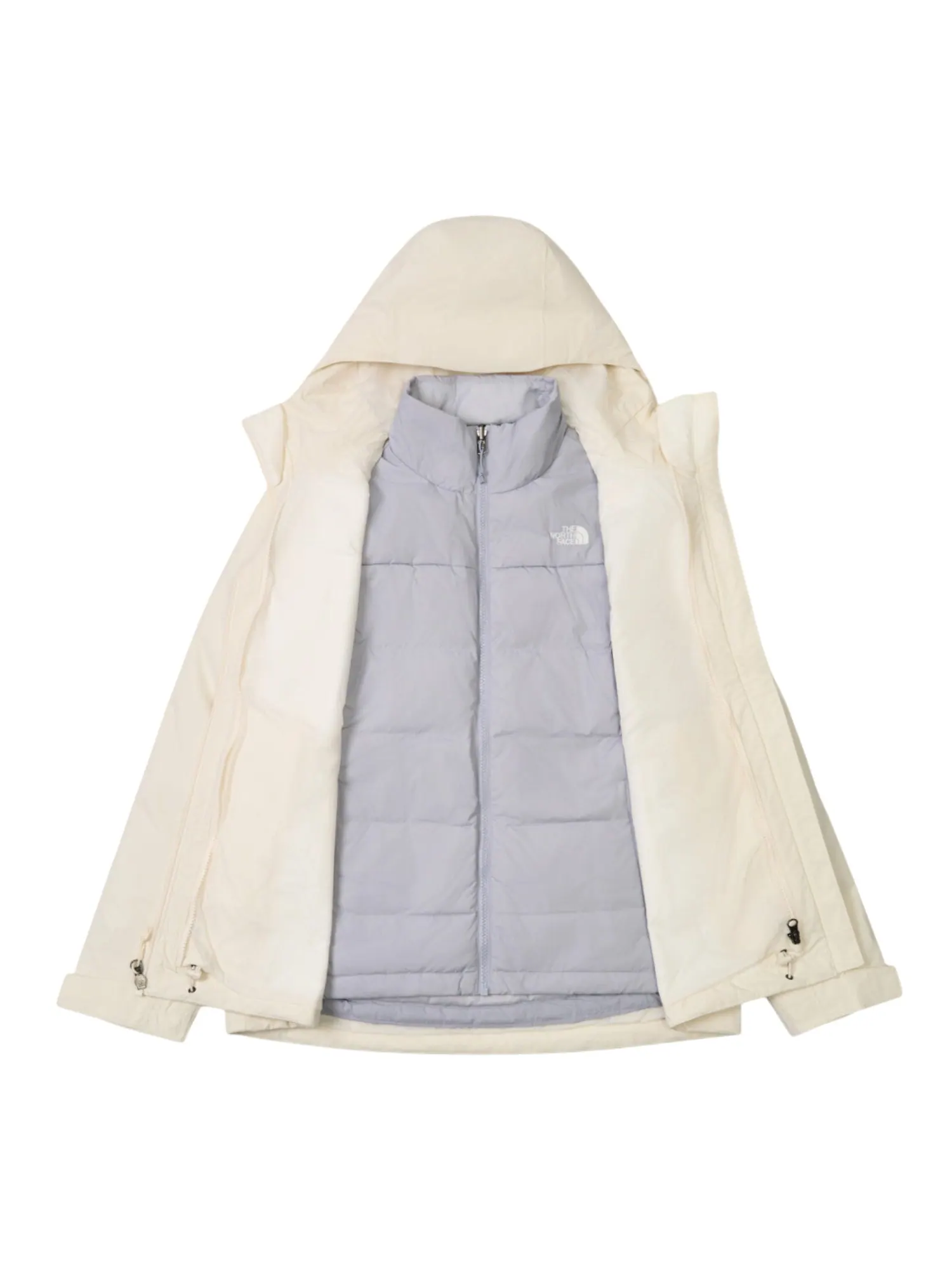 Куртка (WMNS) THE NORTH FACE Dryvent Waterproof 3-in-1 Jacket 'White Dune Blue Flax' — изображение 2 из 4, белый