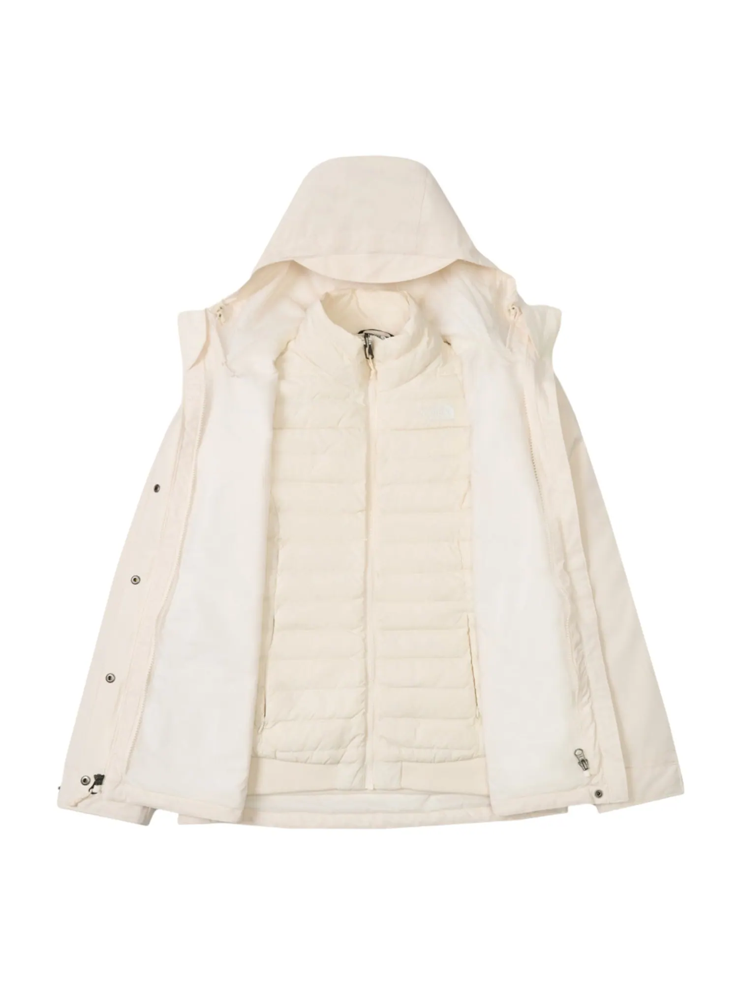 (WMNS) Водонепроницаемая куртка-трансформер The North Face Dryvent 3-в-1 'White Dune' — изображение 3 из 4, белый
