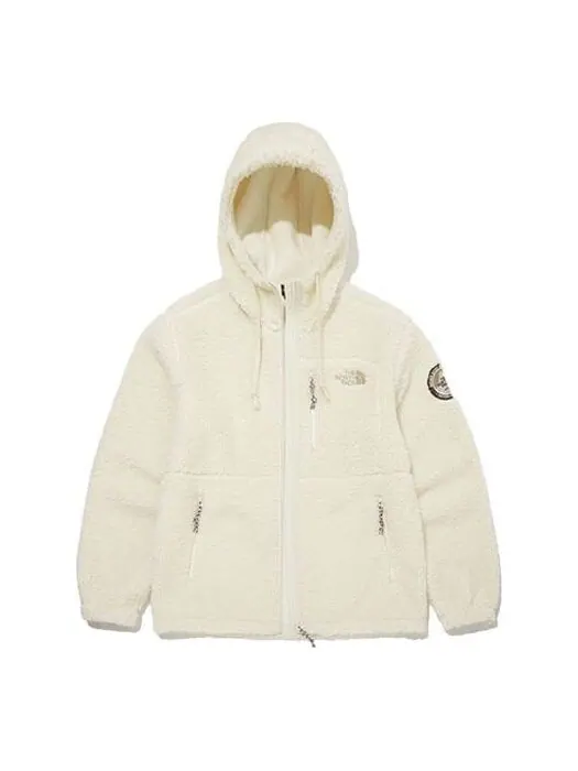 Куртка fleece hoodie jacket 'white' The North Face — изображение 1 из 4, белый