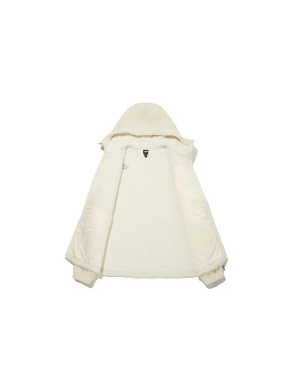 Куртка fleece hoodie jacket 'white' The North Face — изображение 3 из 4, белый