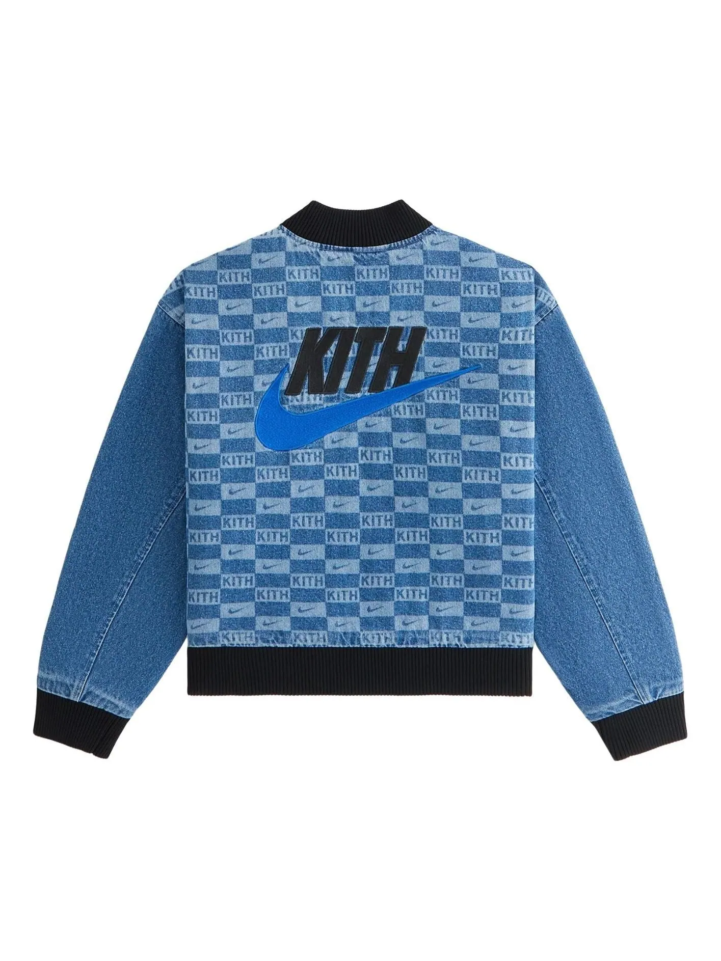 (PS) Джинсовая куртка-бомбер Kith x Nike с лазерной гравировкой — изображение 2 из 2, темно-синий