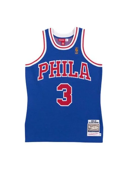 Баскетбольное джерси Mitchell & Ness NBA x CLOT AU 96-97 76 3 — изображение 1 из 2, синий