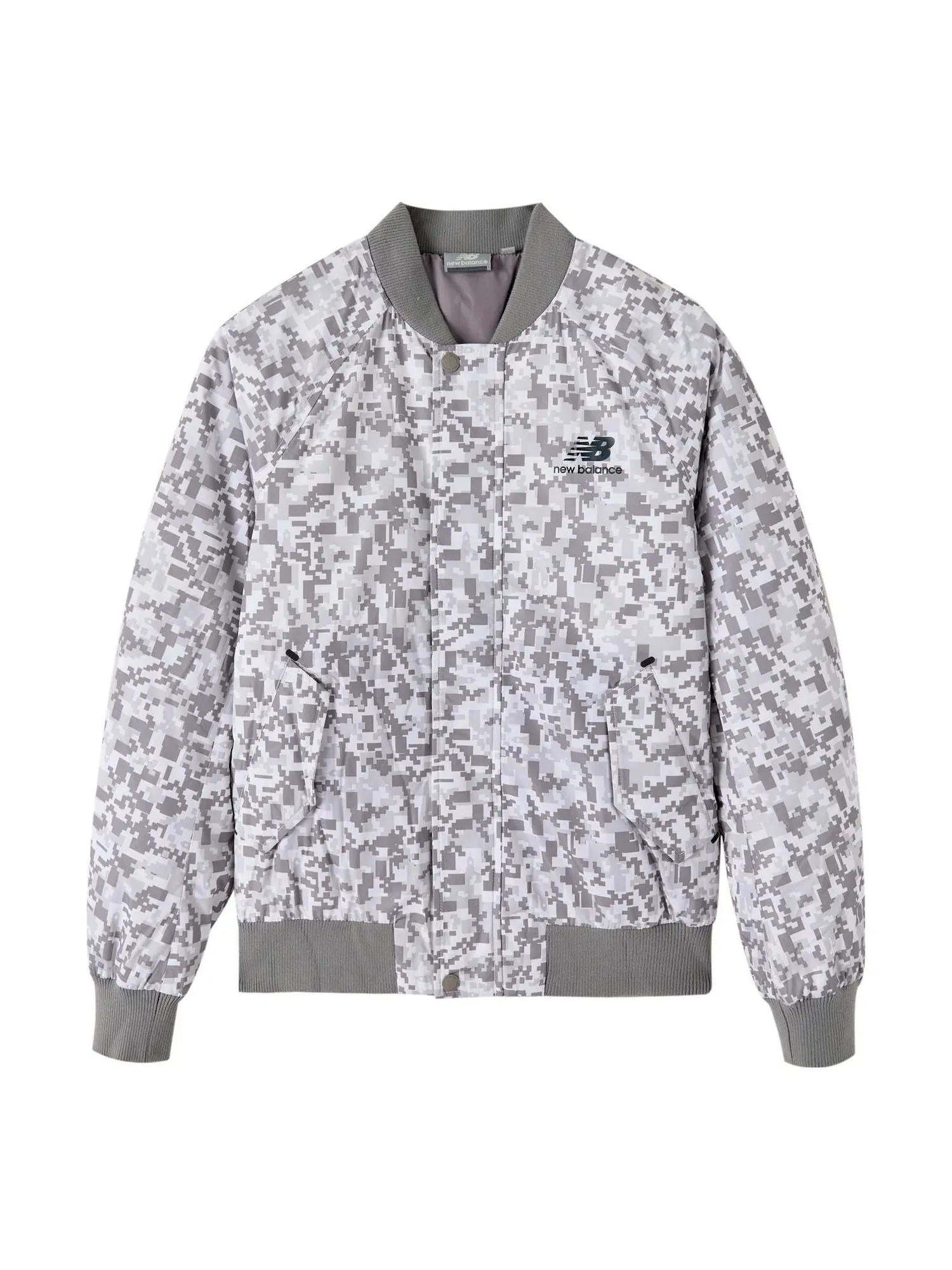 Куртка New Balance Athletic Camo на молнии — изображение 1 из 1, белый/серый