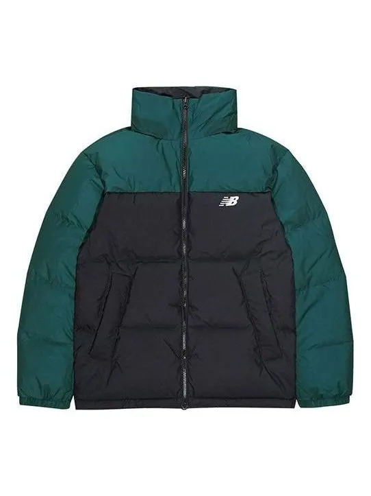 Куртка New Balance Classic Reversible Puffer Jacket 'Black Green' — изображение 1 из 6, черный